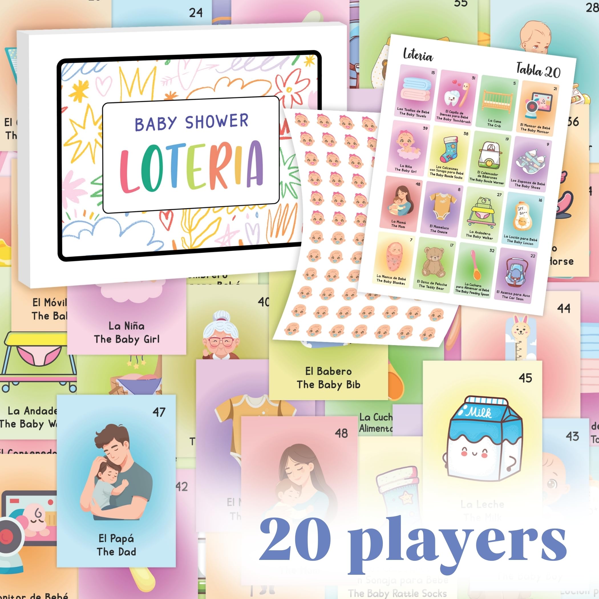 Baby Shower Loteria Bilingual Baby Loteria For Shower Games
