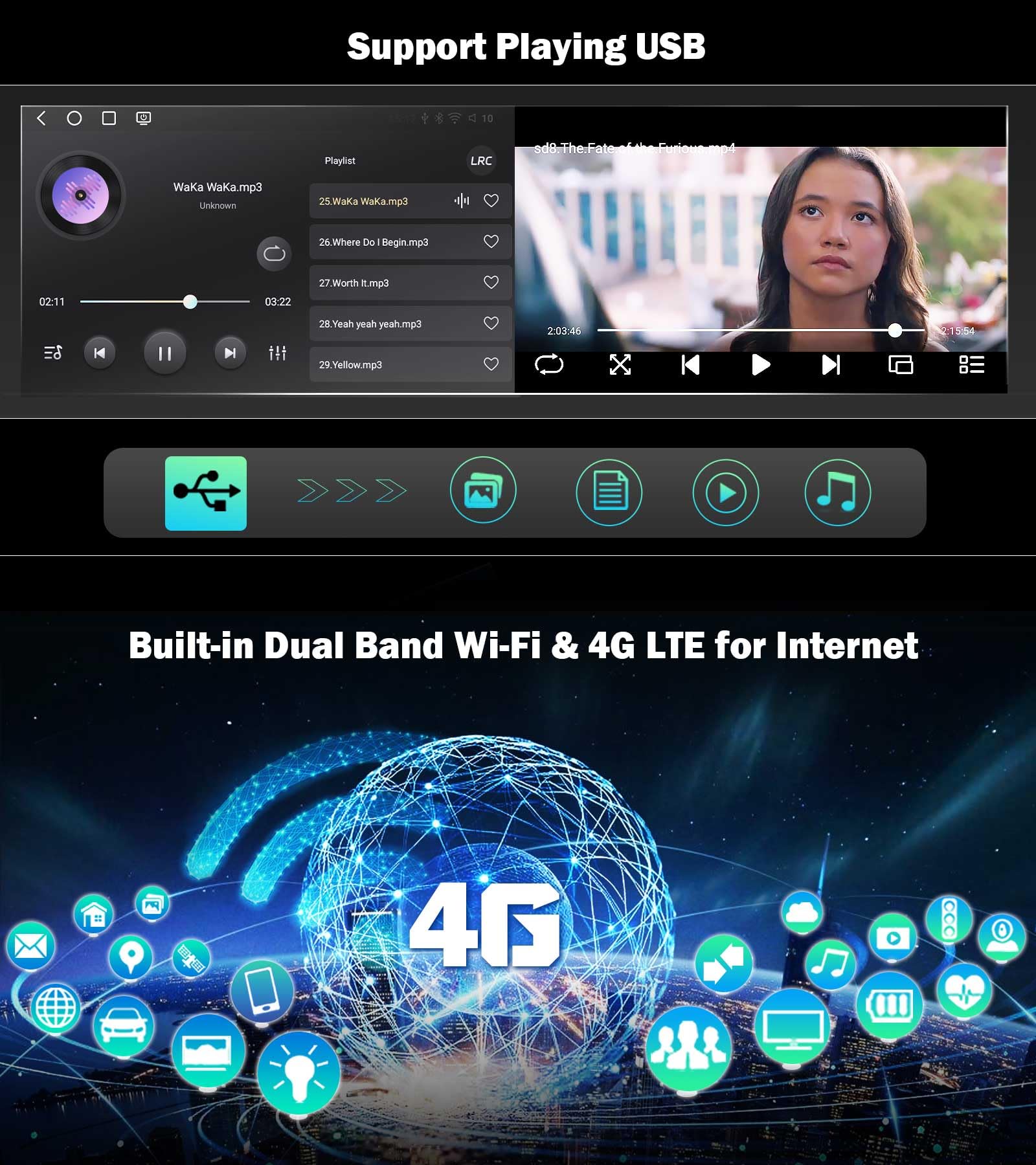 Erisin 4GO 64GO Snapdragon CPU Android 14 Autoradio Navigateur GPS pour Mercedes Classe A W169 Classe B W245 Sprinter Viano VW Crafter sans Fil Carplay WiFi DSP Bluetooth 5.1 Canbus SWC Écran Tactile