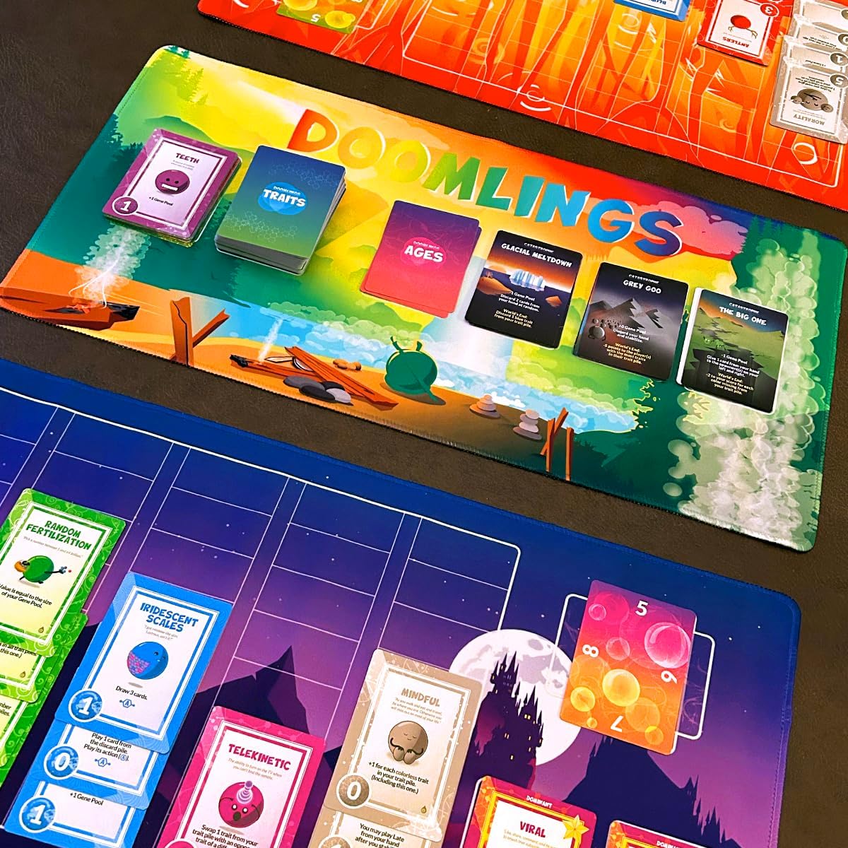 Doomlings Imaginary Ends Bundle – Includes Imaginary Ends Expansion (127 Cards) + 'Birth of a Hero' Playmat – Enhance Gameplay with New Traits and Superior Table Setup