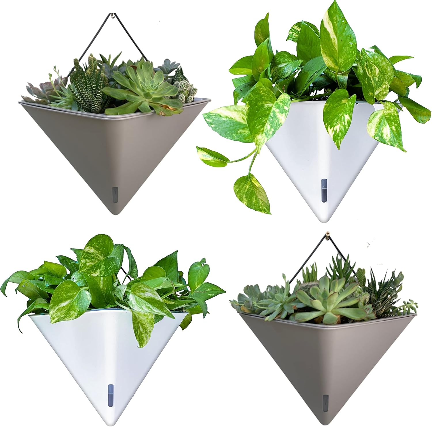 LaLaGreen Wall Planters 4 Pack, 12 Inch Large Self