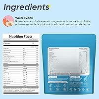 Vista 2 de VitalHarvest 36 Sticks Electrolytes Powder Packets Sugar Free Hydration Packets Electrolyte Liquid Daily IV Drink Mix with White Peach, Low Sodium