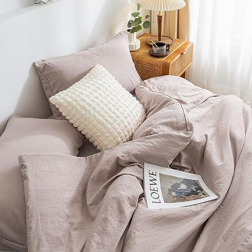 Miniatura 3 de Juego de edredón ultrasuave y acogedor tamaño King, sólido y ligero para todas las estaciones, cálido y esponjoso de microfibra de algodón lavado, 1