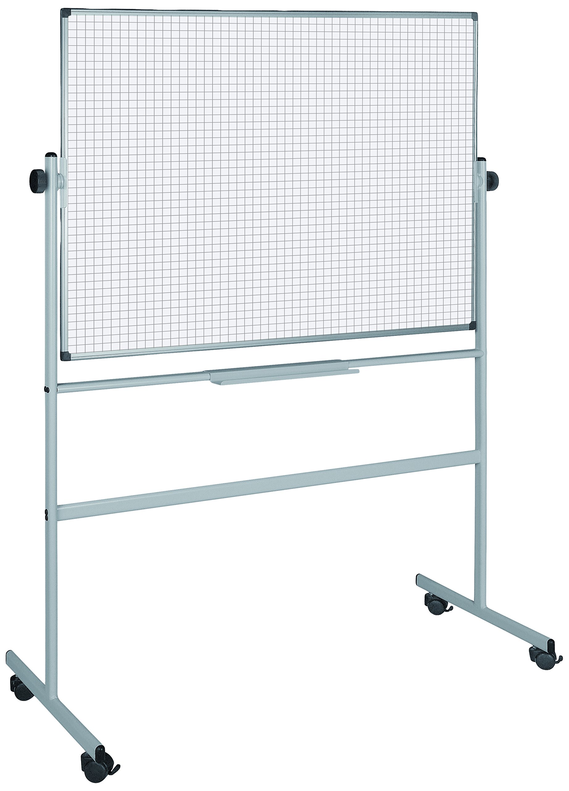 Bi-Office Revolver Whiteboard, Double-Sided Melamine, Plain/Gridded, 120 x 90 cm