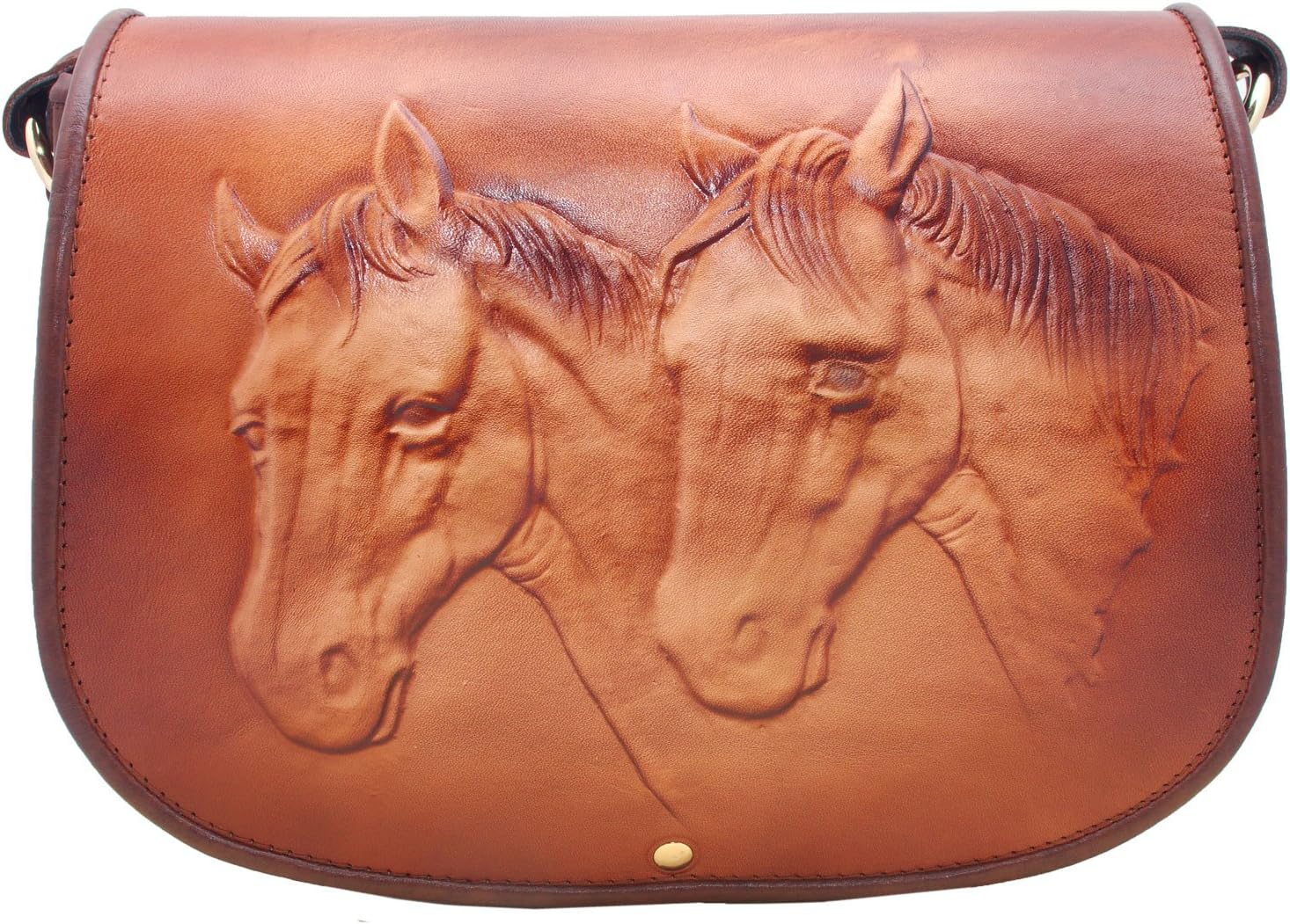 Koson Leather Horse Brown Handmade Satchel Shoulder Handbag Messenger Bag