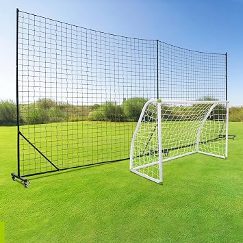 Backstop Net System for Backyard Heavy Duty Sports Barrier Net with Steel Posts, Movable/Socketed Ball Stop Net for Soccer, Baseball, Training