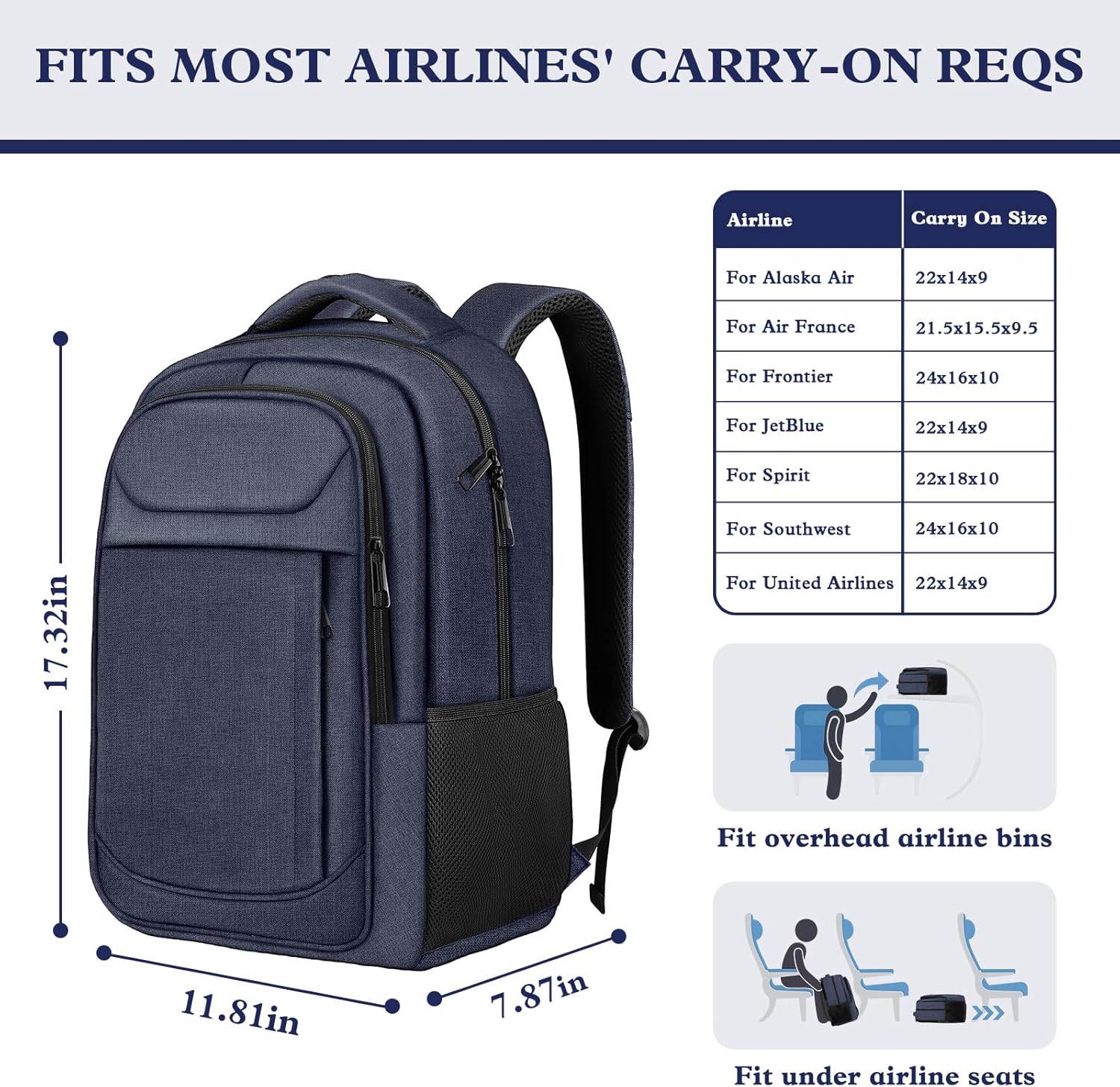 Travel Laptop Backpack, Travel Backpack, Lightweight Business Anti Theft Slim Sturdy Laptops Bag, Water Resistant College School Computer Bag Gift for Men & Women Fits 15.6 Inch Notebook, Blue - Image 2