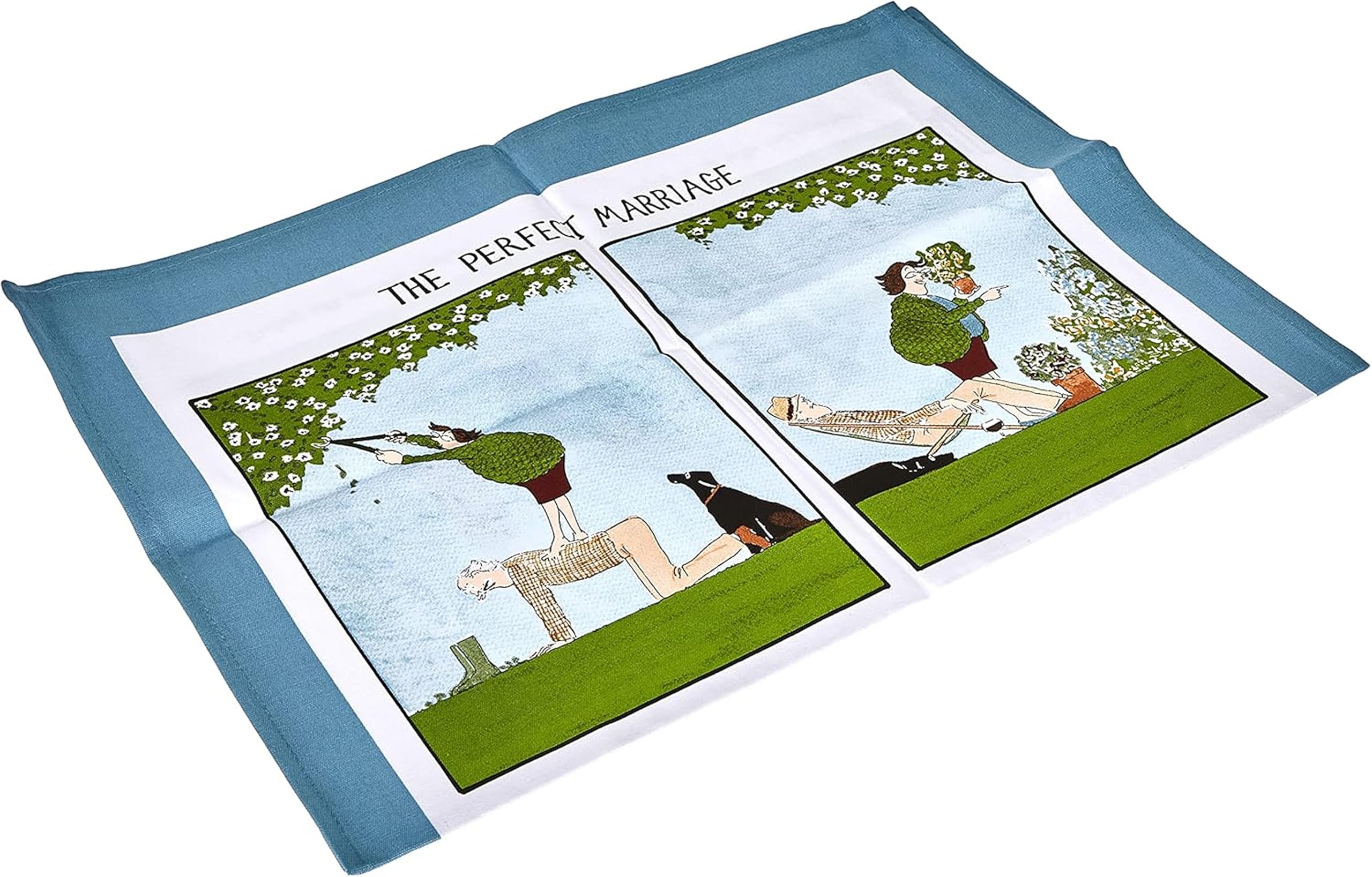 Samuel Lamont The Perfect Marriage Cotton Tea Towel, Blue, One Size