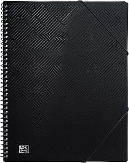Oxford libro con vista en espiral A4, con 40 bolsillos, plástico, negro, 1 unidad