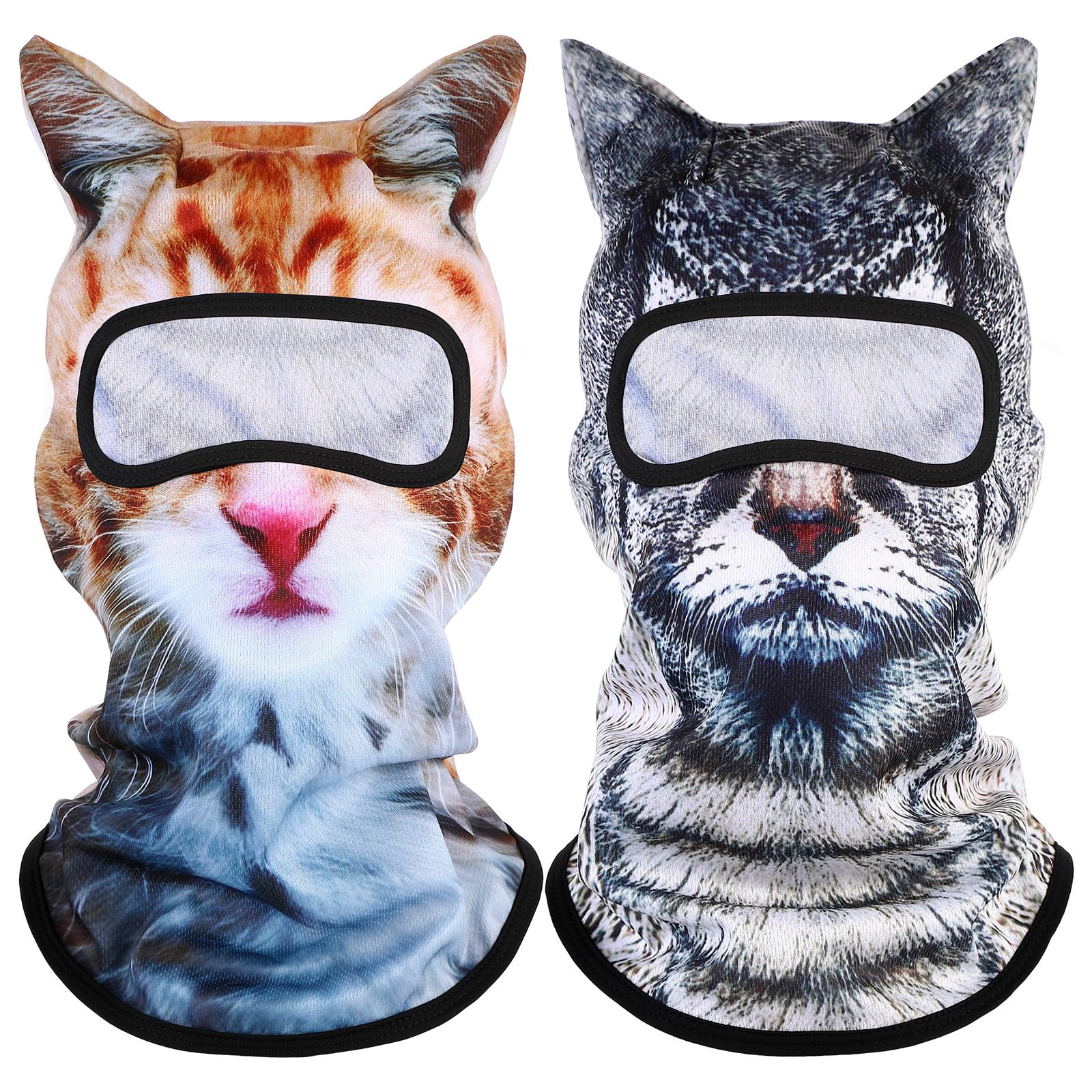 Shyyween 3D Cat Ski Mask Dog Balaclava Sheisty Breathable Cycling Mask Ice Silk Face Cover for Sunscreen Protection