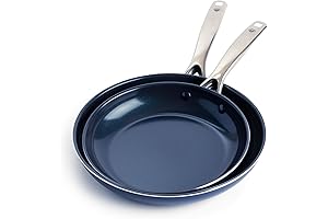 Blue Diamond Cookware Diamond Infused Ceramic Nonstick 9.5" and 11" Frying Pan Skillet Set