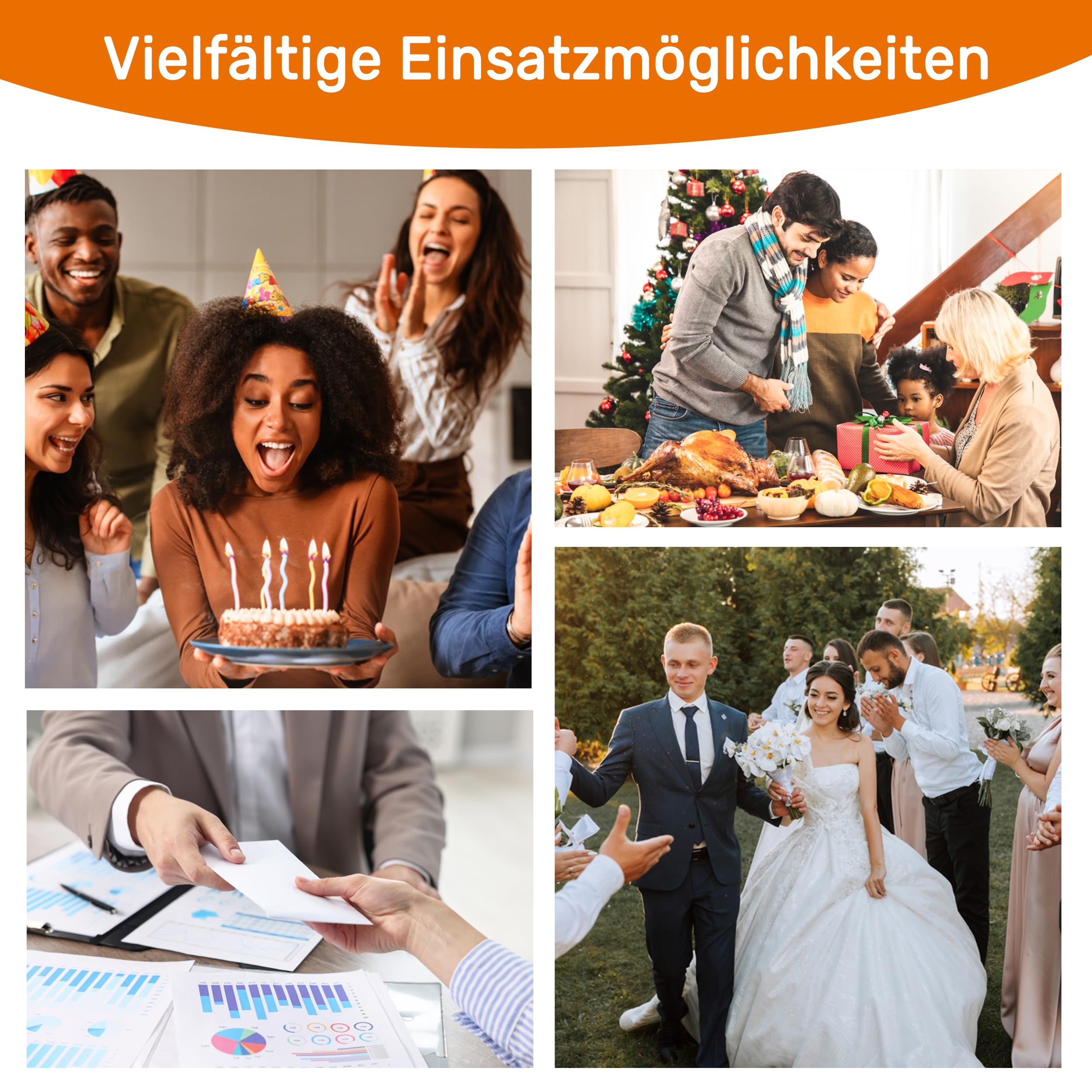 Umschläge DIN Lang (220 x 110 mm), Nassklebung - Dunkelblau | Stabile Papierumschläge im 200er-Pack mit Nassklebung für Einladungen, Rechnungen und Grußkarten.