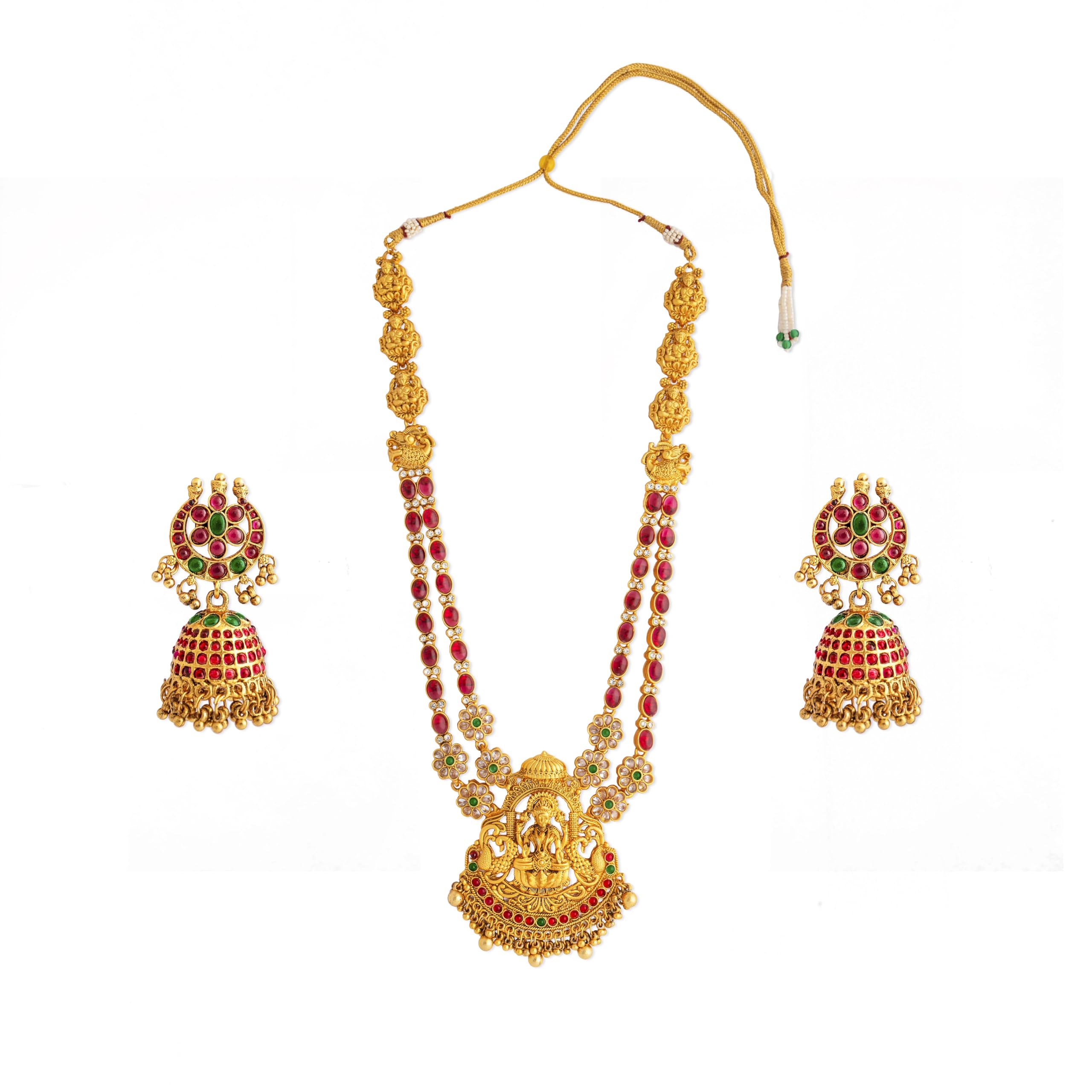 Adc fashions antique new wedding design Lakshmi long haram with earring for women(green) (B0CCJRJPKQ) Amazon Price History, Amazon Price Tracker