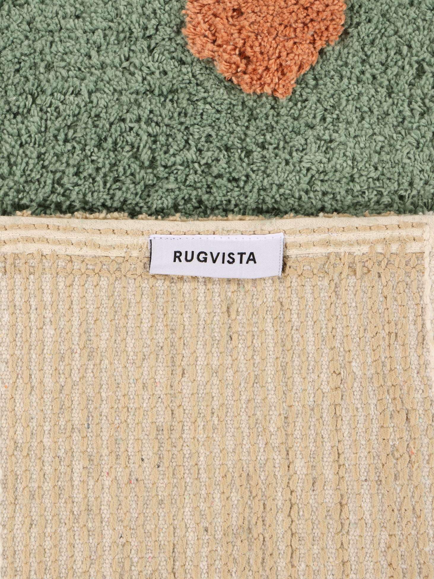 RugVista Apple Tree, Tapis pour Enfants, Modernes, 150 x cm, Poil Ras, Chambre d'enfant, Lavage en Machine, sans Produits Chimiques Dangereux, Vert/Terracotta