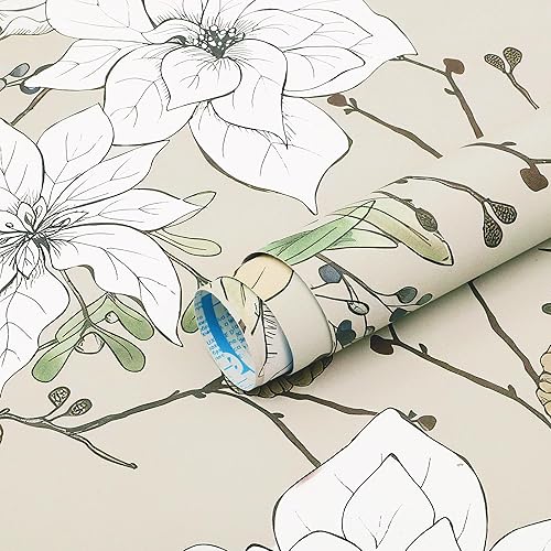 Miniatura 7 de Safiyya Papel tapiz de contacto floral, papel tapiz de flores vintage para despegar y pegar, papel tapiz bohemio extraíble, papel adhesivo