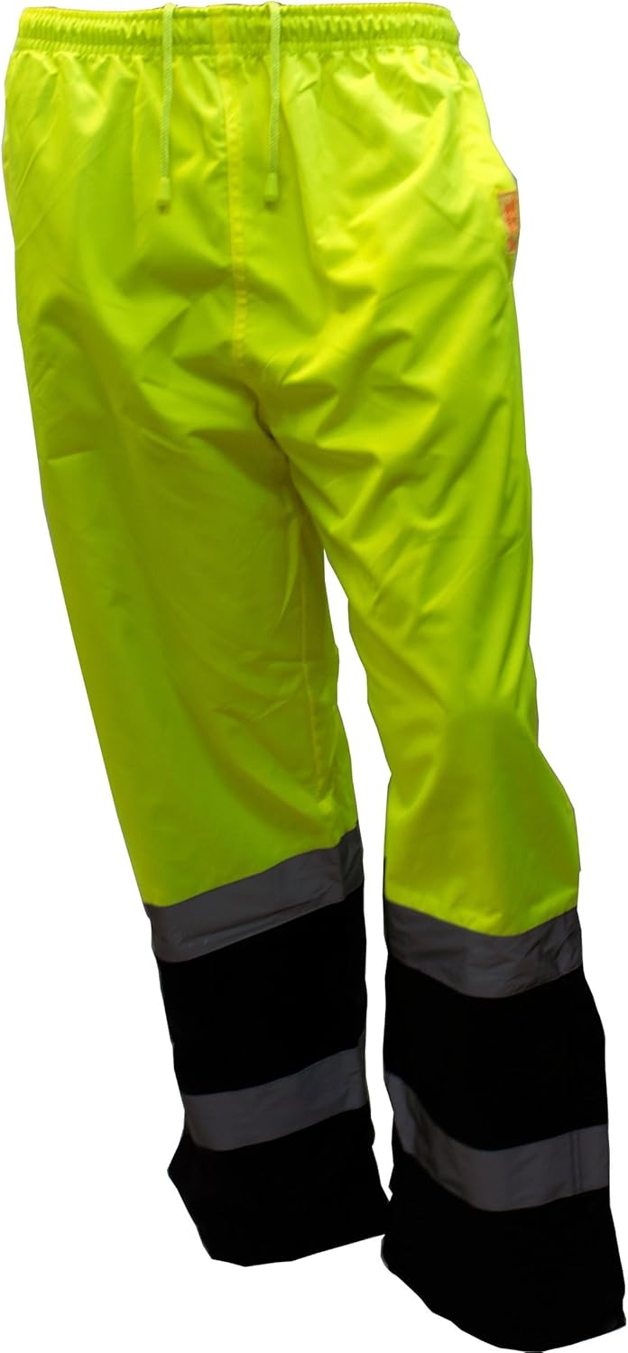 WP0212 Insulated thermal lined Waterproof Rain Pants Over Trousers (Lime, 3X)