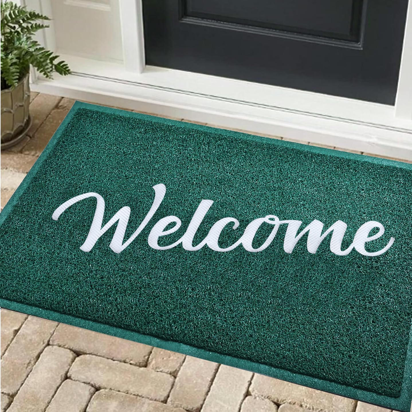 T.HENV Tapete de bienvenida para interiores y exteriores, 36 x 24 pulgadas, 100 % impermeable, tapete para puerta delantera, entrada exterior, tapete de secado rápido, tapete de bajo perfil,
