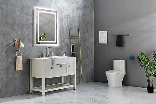 Miniatura 3 de Espejo LED para baño con luces, regulable, antivaho, espejo de baño iluminado con botón táctil inteligente, función de memoria (horizontal/vertical)