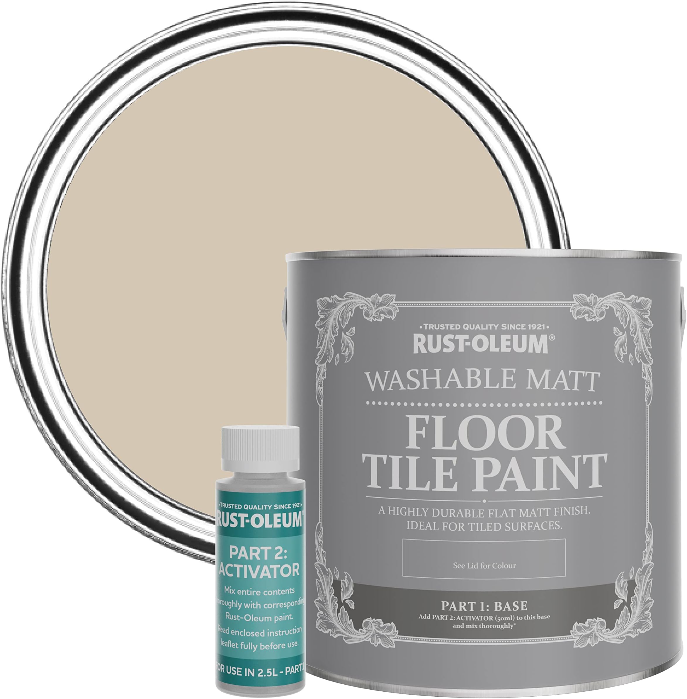 Rust-Oleum Beige Washable Matt Floor Tile Paint - Butterscotch 2.5L