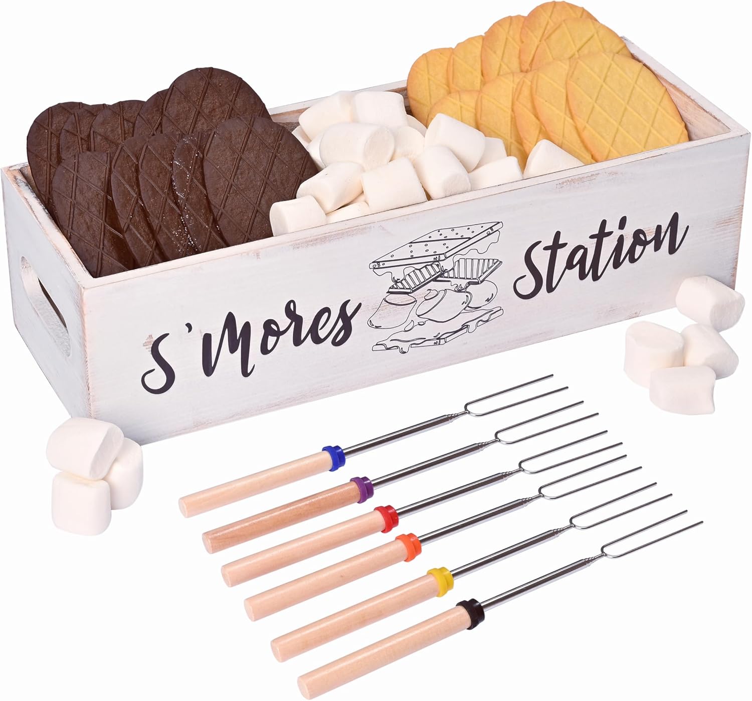 Donmills S'Mores Tray Station Wooden Box S’Mores Bar