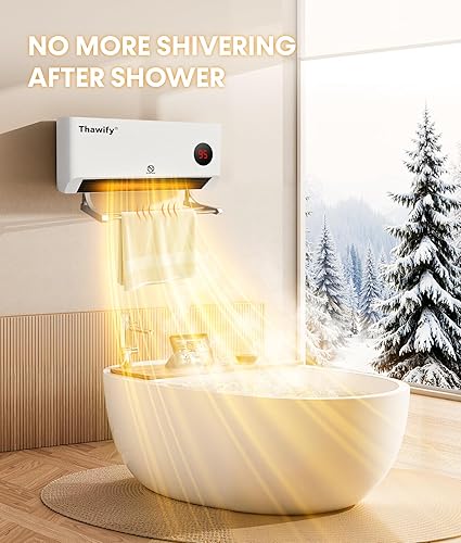 Miniatura 5 de WH719S - Calentador de pared inteligente - 1500 W, Alexa, control remoto, termostato, temporizador de 24 horas, oscilación de 120