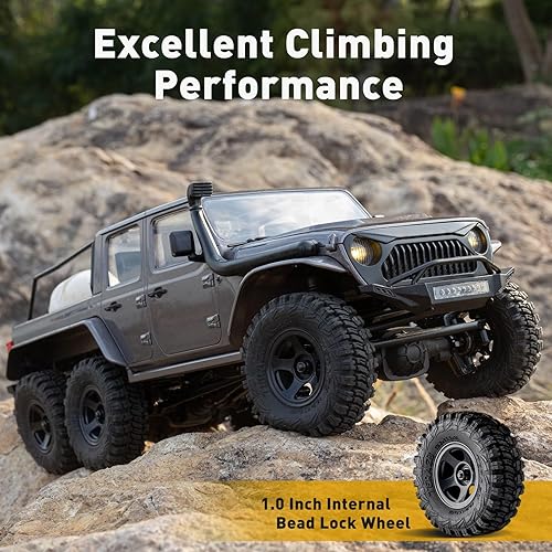 Miniatura 5 de WESTN Coche de control remoto con luces LED, escala 118, tracción en las cuatro ruedas, camión RC de escalada en roca, camión RC de escalada todo