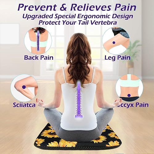 Miniatura 3 de Cojín de asiento de gel refrescante para sentarse durante mucho tiempo, transpirable, de doble capa, con funda antideslizante, cojín de panal de