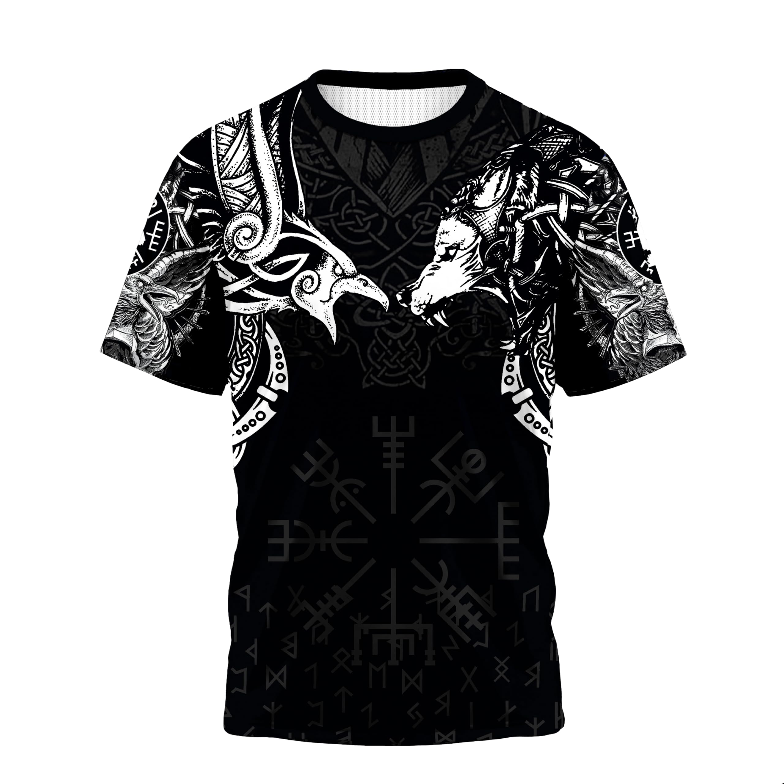 Vikings Warriors Norse Odin God Rune Vintage T-Shirts 3D Print Harajuku Casual Short Sleeves Summer Funny Pullover Tee