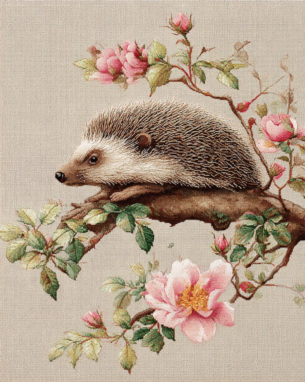RKFLGEW DIY Embroidery Beads Set Fantasy Hedgehog 30x40cm