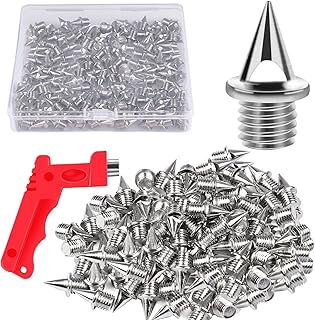 JULMELON 120PCS 1/4inch Stainless Steel Track and Cross Country Spikes Golf Shoe Spikes with Spike Wrench, Replacement Spi...