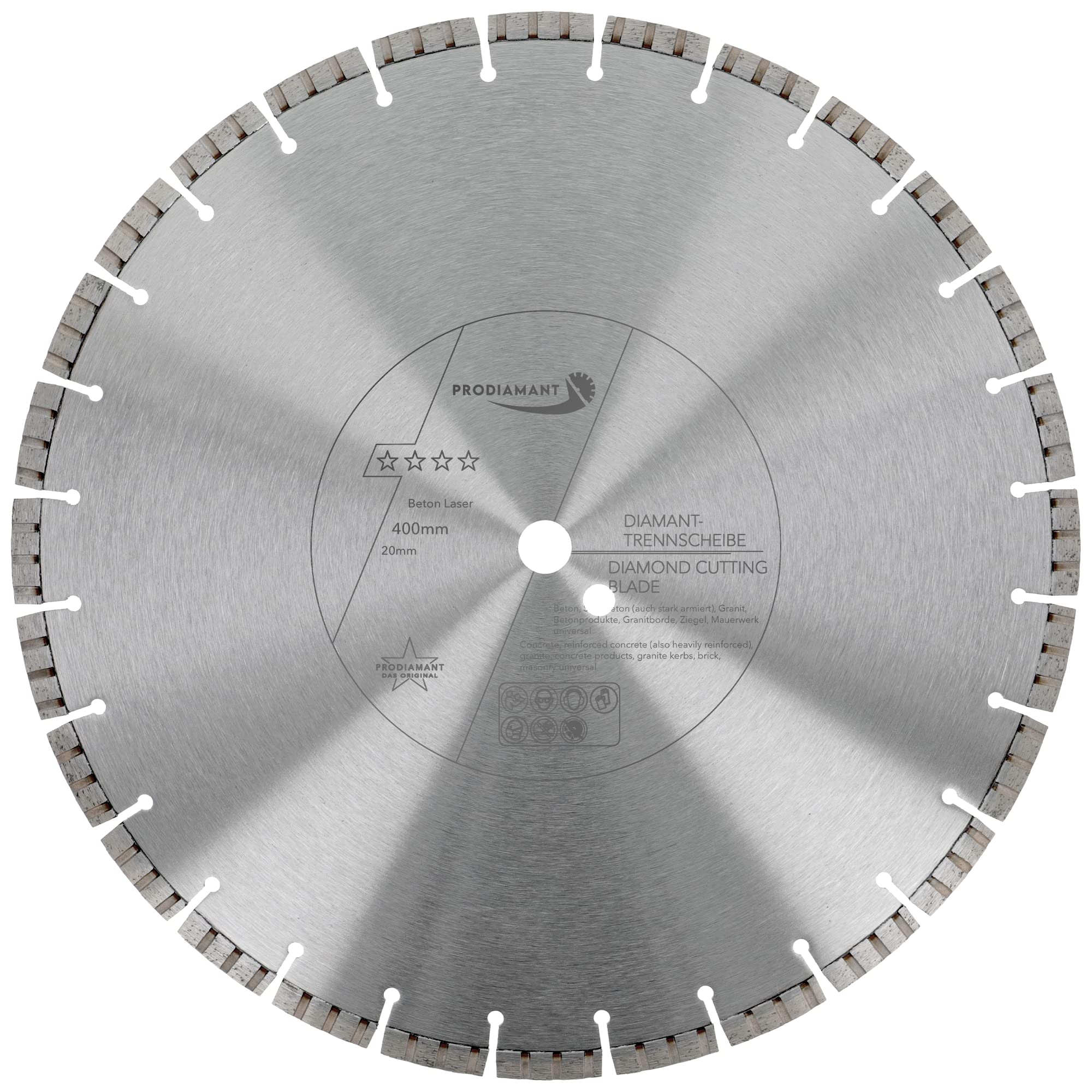 PRODIAMANT Disco de corte de diamante Premium láser para hormigón 400 mm x 20 mm disco de corte de diamante soldado por láser