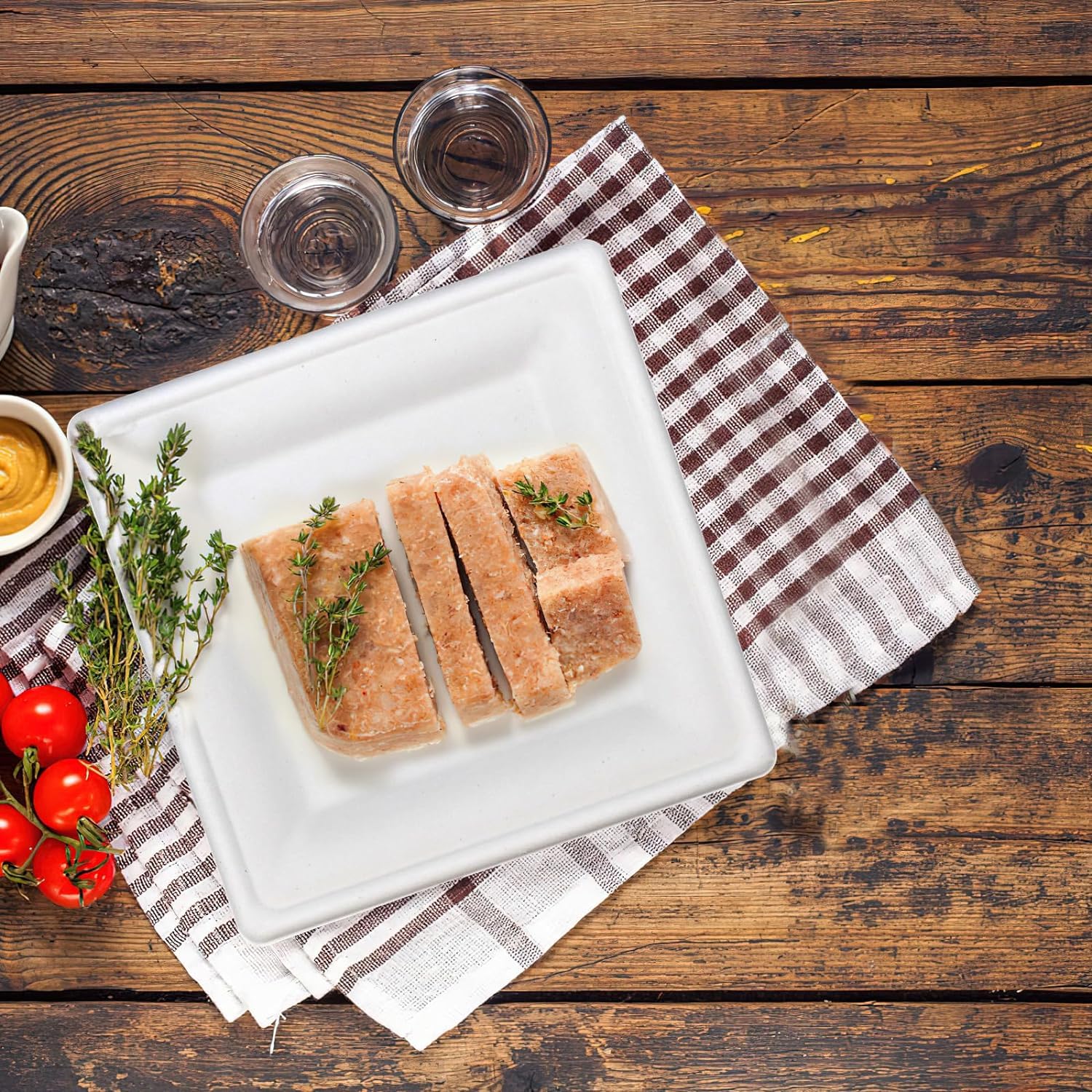 Platos Fibra Vegetal | Caña de Azúcar | Plato grande 26 cm | Biodesgrable y Compostable | Plato caliente y frío | Excelente Rigidez | Vajilla Eco Responsable (100)