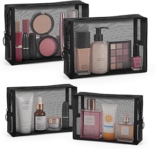 4 bolsas de malla para cosméticos, juego de b...