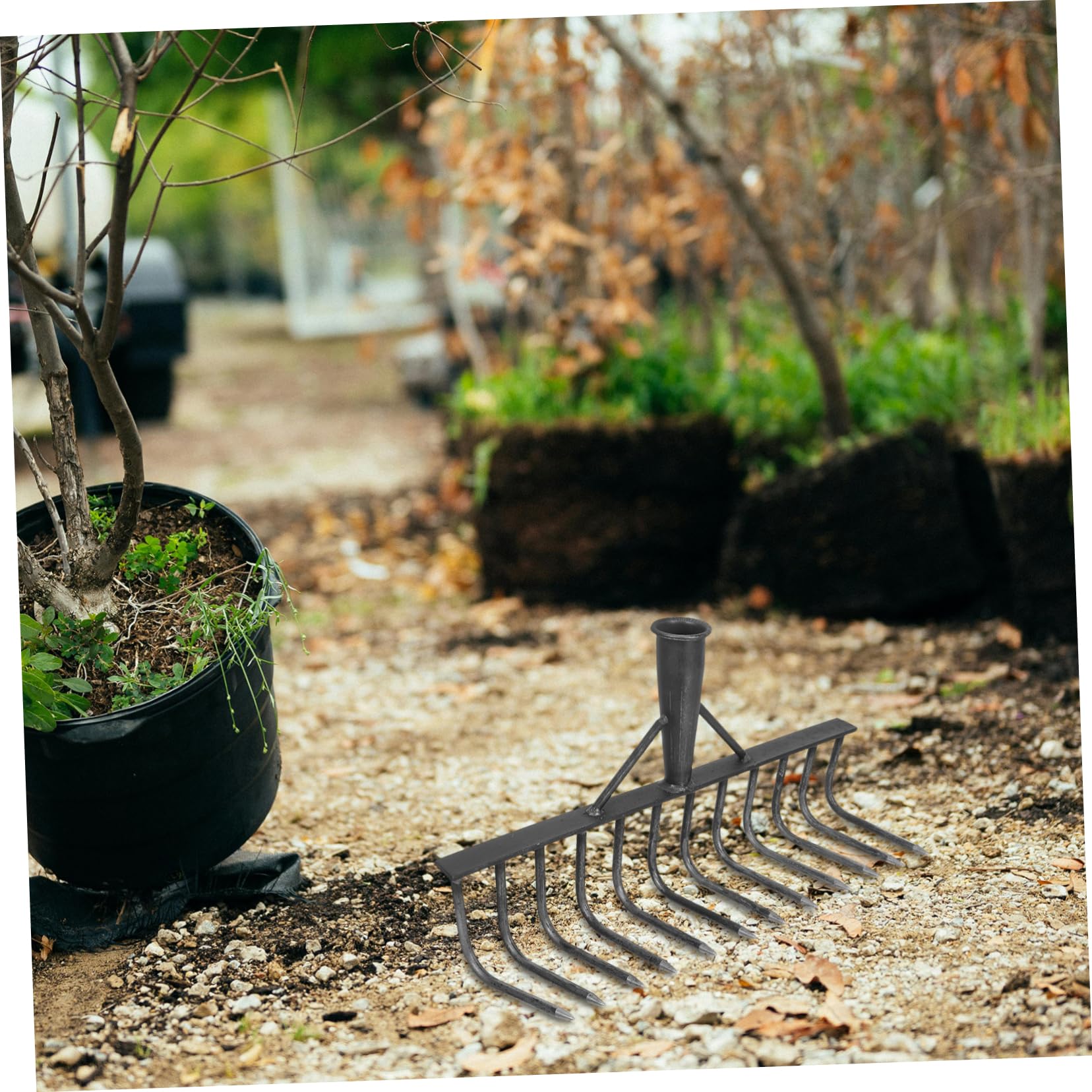 SHINEOFI Tête De Râteau De Jardin Acier Outil pour Désherbage Et Nivellement De Sol pour Jardin Et Agriculture