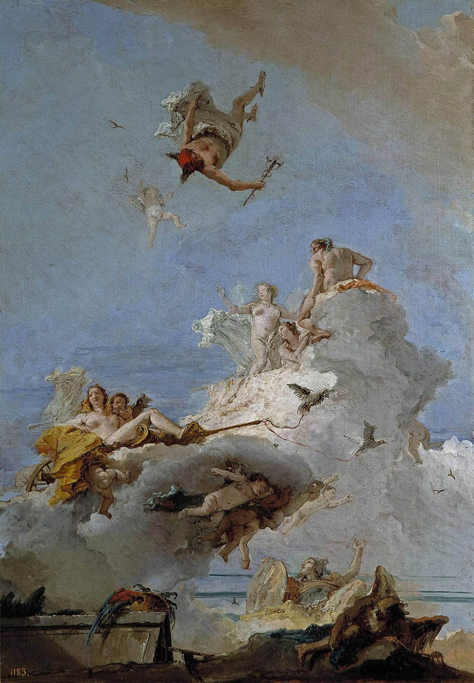 POSTERIIk Vintage Classic Picture Landscape Artwork El Olimpo by Battista Tiepolo Portrait Canvas Painting for Office Home Decor 60x90cm
