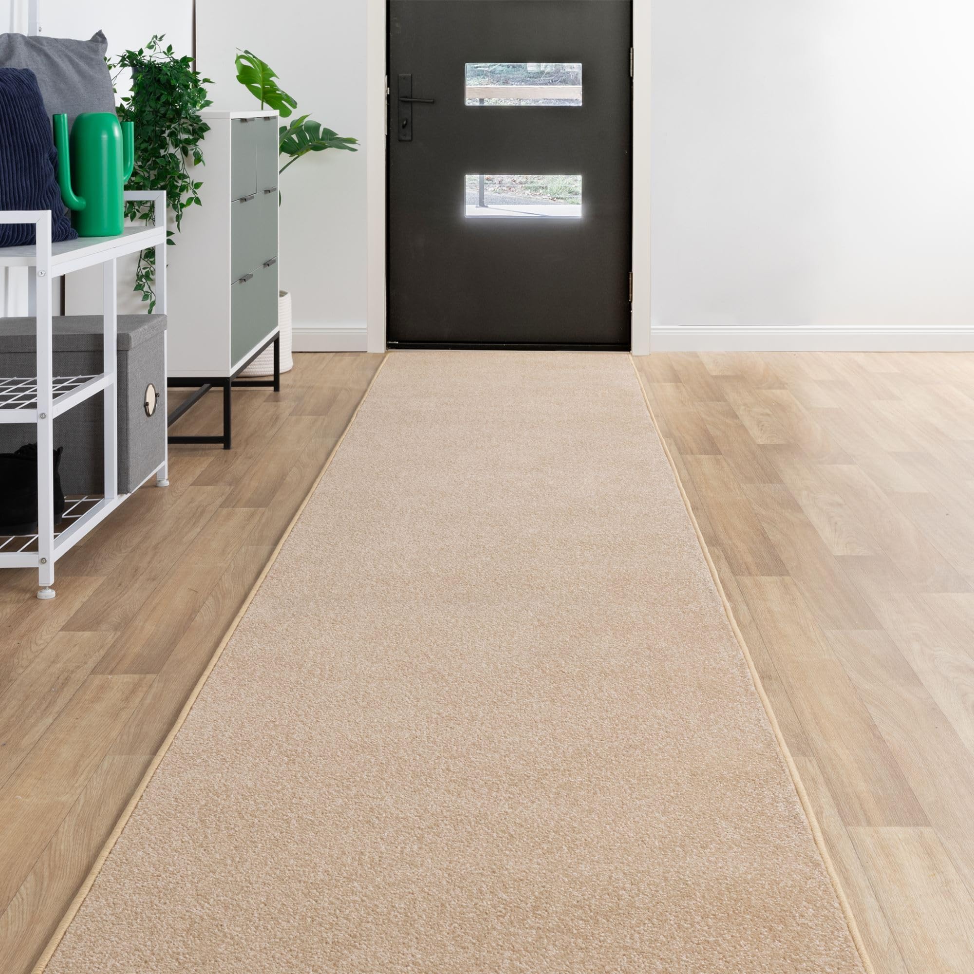 Steffensmeier Läufer Galerie Ibiza| Kurzflor Teppich| Flur| Diele| Größe: 80x500 cm| Beige