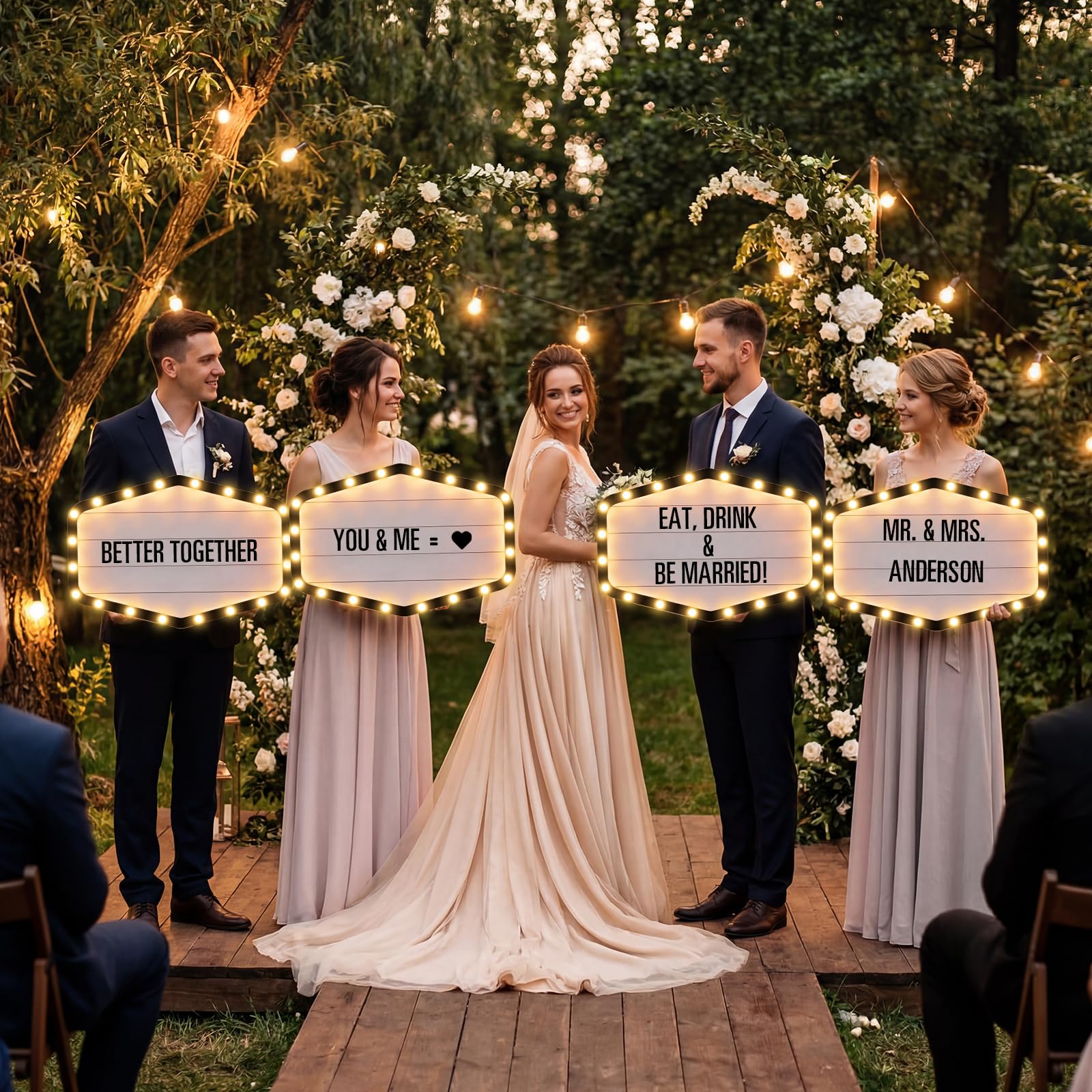 Aurelema Letrero de servicio de botella de boda con iluminación personalizada, letrero iluminado impermeable con letras para novia, compromiso, banquete, fiesta de cumpleaños, discoteca, bar (negro