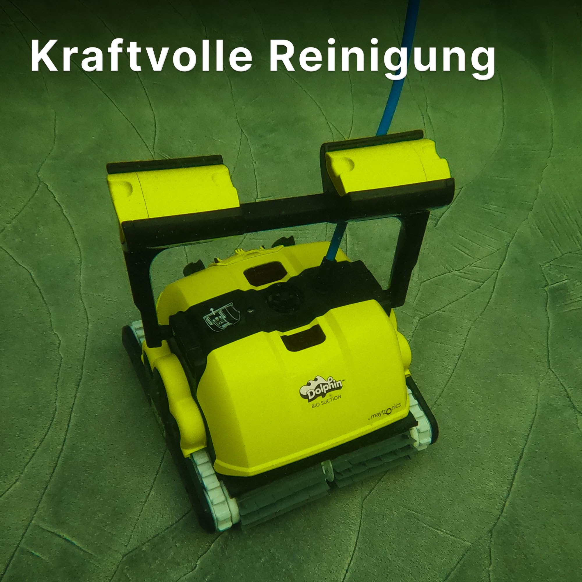 Dolphin Bio Suction Automatischer Poolreiniger Poolroboter mit Kabel - Boden, Wasserlinie und Wandreinigung, Eingelassene Pools bis zu 15 m, Wasserpflege