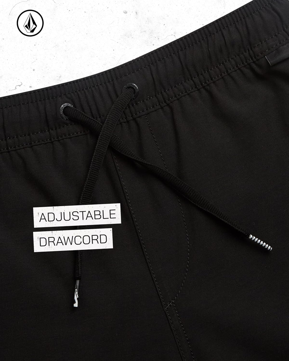 Volcom Boys Shorts - Lightweight Cotton Blend Pull On School Uniform Shorts for Boys with Elastic Waistband and Drawcord
