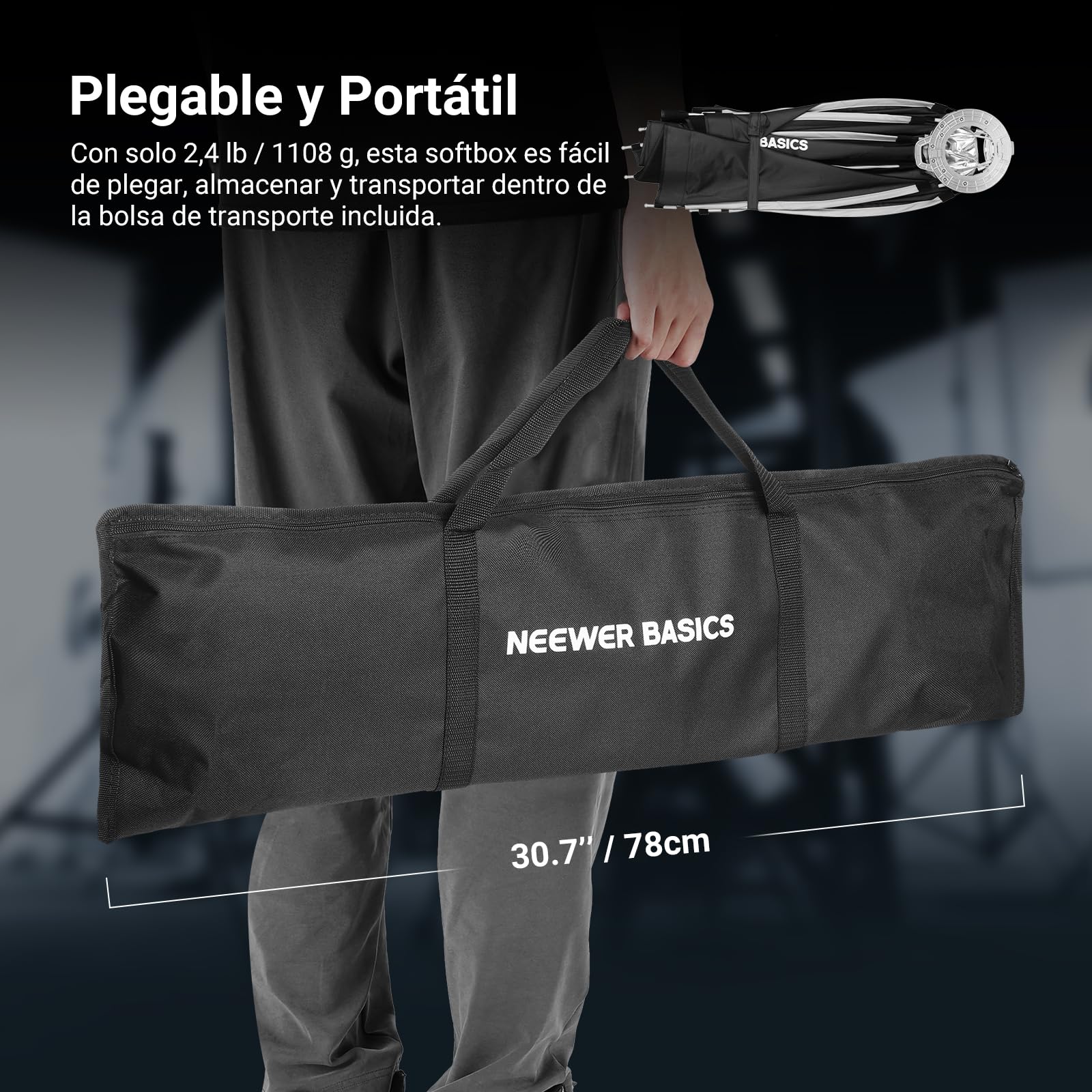 NEEWER Softbox Octogonal 35"/90 cm, Soft Box Nailon con Montura Bowens Honeycomb Grid, Difusores Luz y Bolsa, Para RGB CB60 CB60B CB200B MS60B MS60C MS150B S101-300W/400W Pro Vision 4 Q4, NS35P