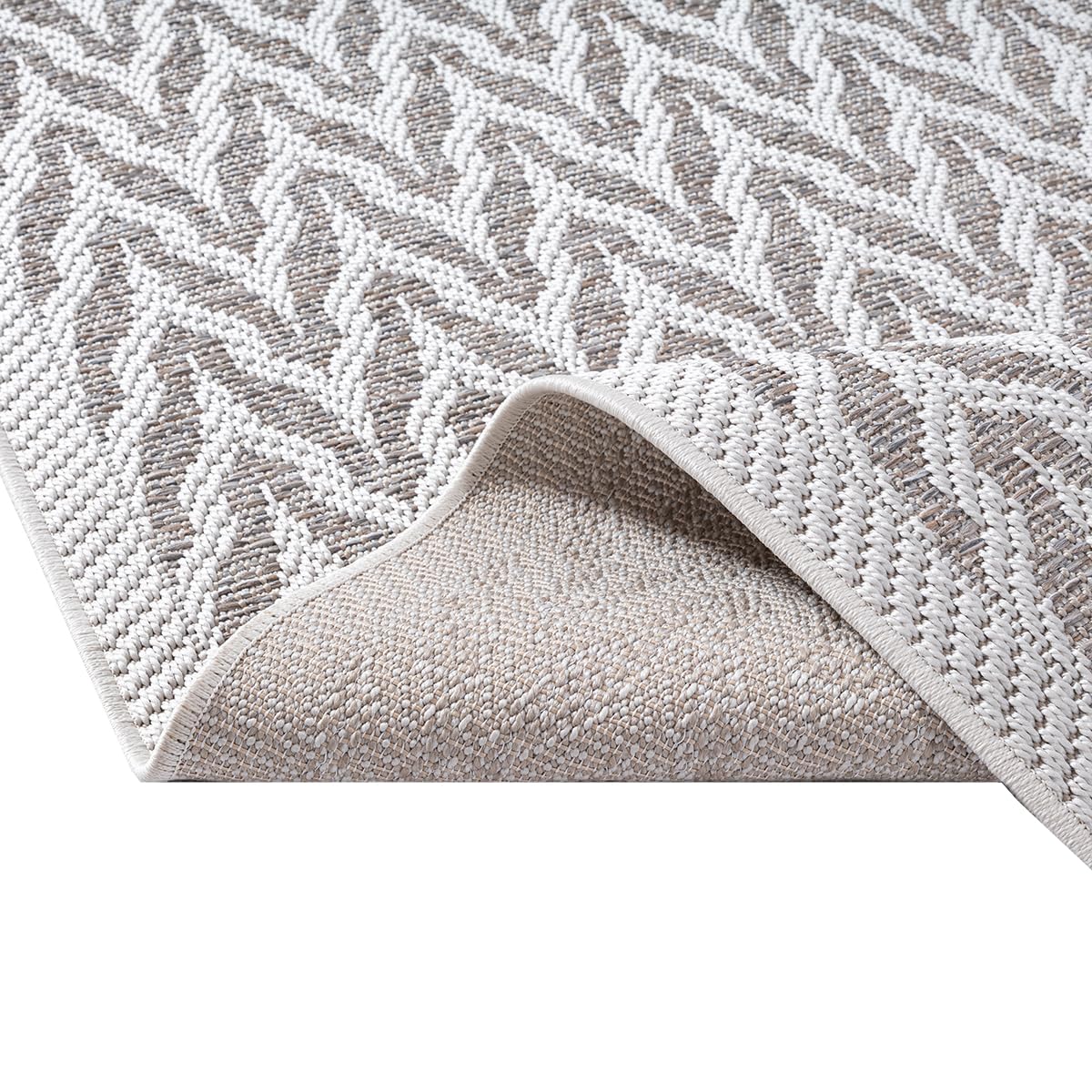 CARPETIA Tapis d'intérieur et d'extérieur moderne résistant aux intempéries et aux UV pour terrasse, balcon, jardin d'hiver - Aspect élégant - Beige crème - 80 x 150 cm