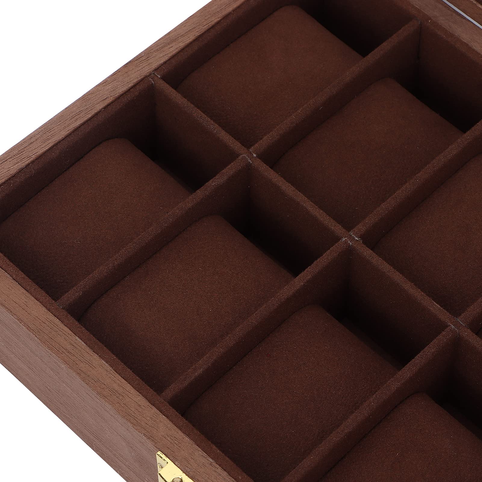 Caja para Relojes con Tapa Transparente y 10 Compartimentos para Almacenamiento de Joyas y Relojes, Terciopelo Cuero PU de Primera Calidad, 26,5 X 20 X 8 Cm