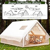 Vista 7 de PartyKindom Tiendas inflables para acampar casa familia tiendas de campaña Oxford tela inflable de aire beige