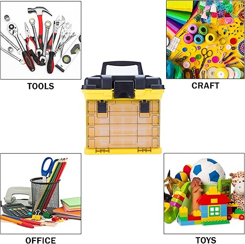 Miniatura 3 de Caja de herramientas Stalwart línea que cuenta con estantes, para piezas y artesanías, con 4 organizadores