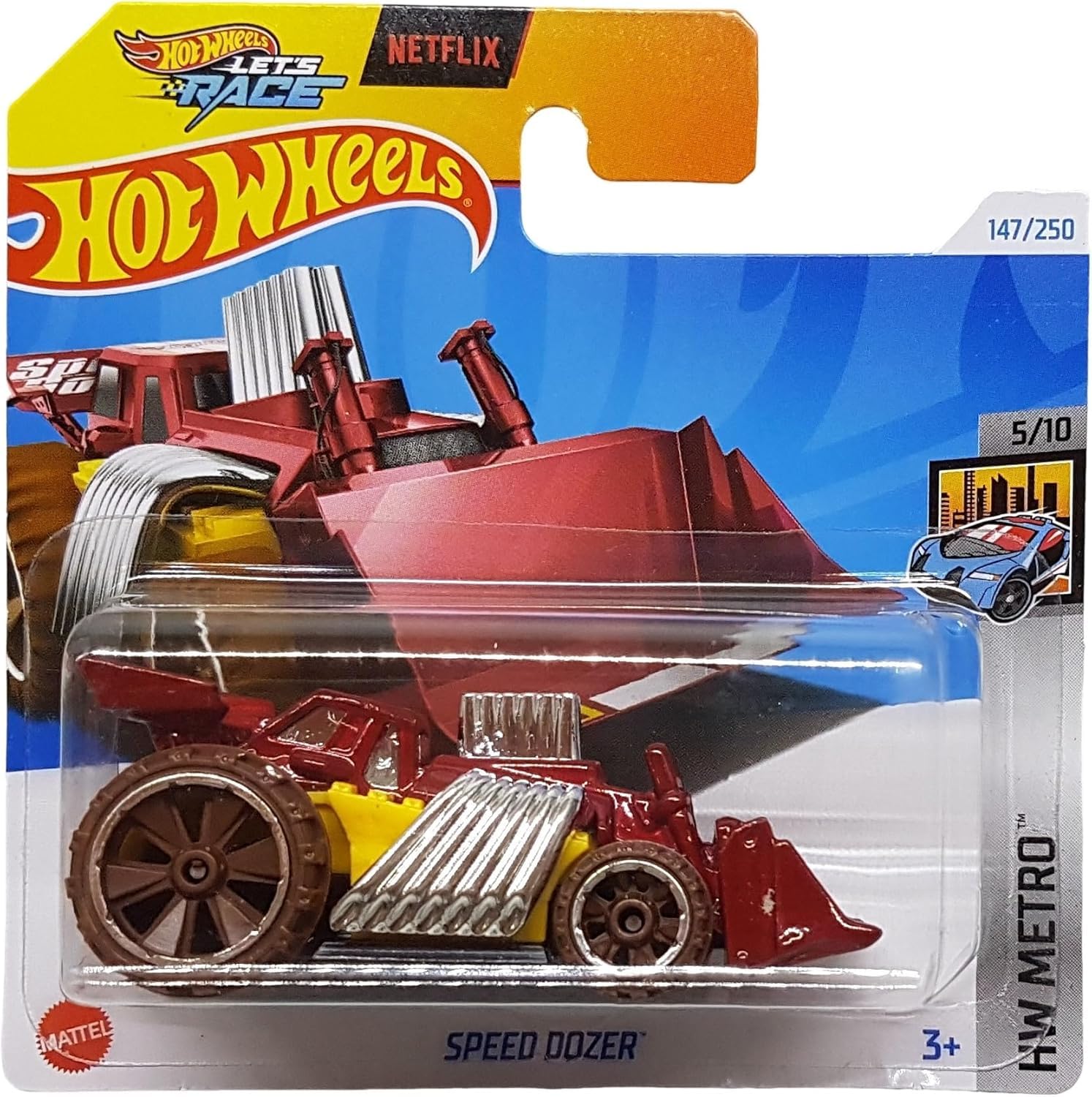Hot Wheels - Speed Dozer - HW Metro 5/10 - HTF03 - Short Card - Netflix Let's Race - Mattel 2024-1:64