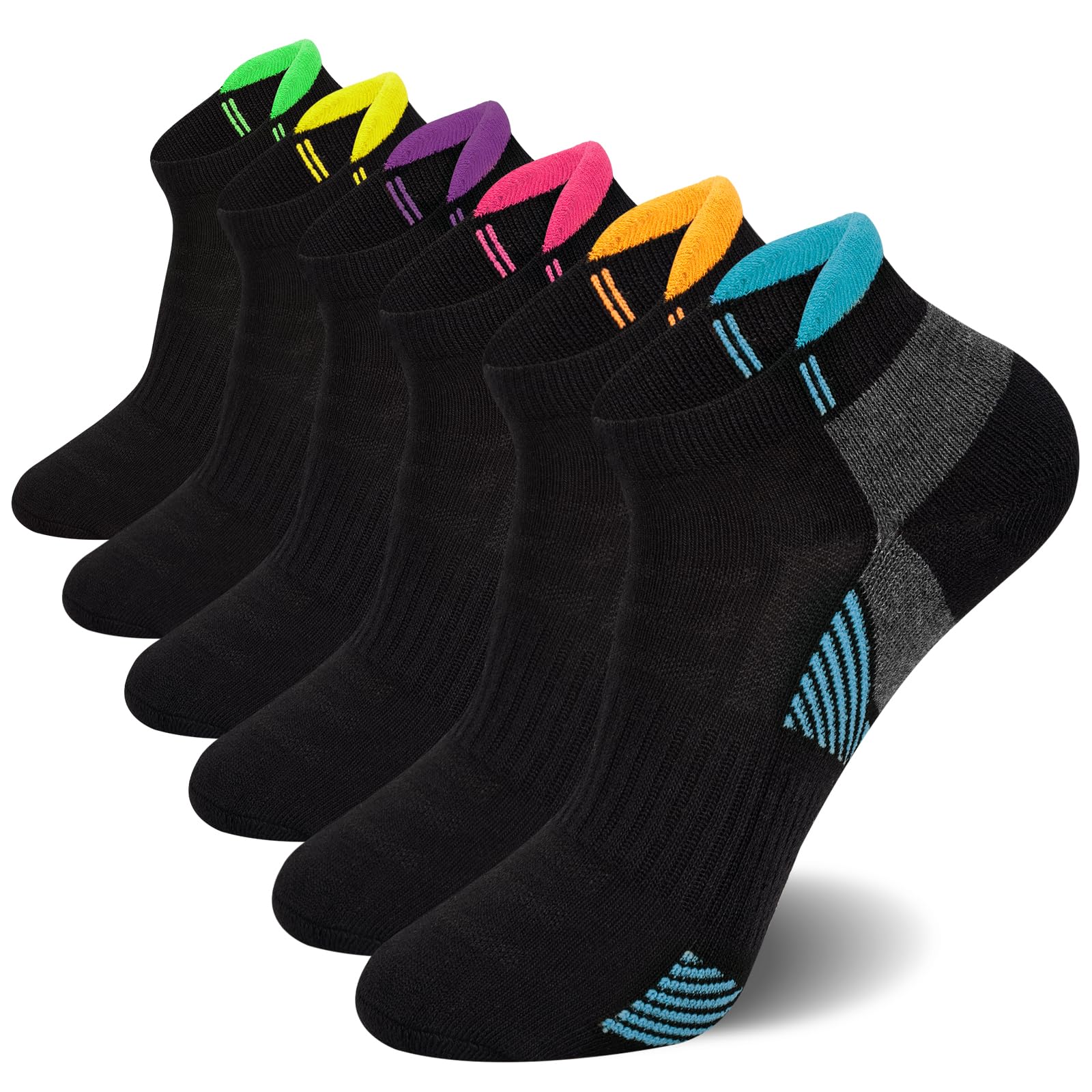 Wostock Socken Damen Sportsocken Atmungsaktive Gepolsterte Thermische Baumwolle Wollsocken，Wandersocken für Damen 6 Paare, Outdoor Performance Athletic Socken
