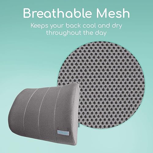 Miniatura 7 de Almohada para apoyo lumbar de Vive, cojín para respaldo lumbar para silla de oficina, auto, escritorio y computadora, almohadilla terapéutica con