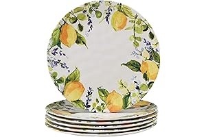 Certified International Lemon Zest Outdoor Melamine Dinner Plates