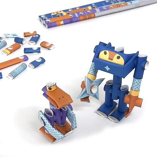 Smoke & Bill Ninja Mates - Rompecabezas de papel japonés 3D para niños y kit de origami para adultos