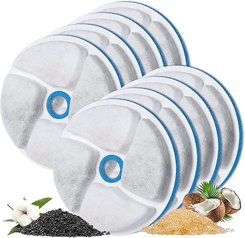 Repuesto de filtro de agua para gatos, paquete de 8 filtros de fuente para gatos, filtro para fuente de agua para gatos, filtro de fuente de agua