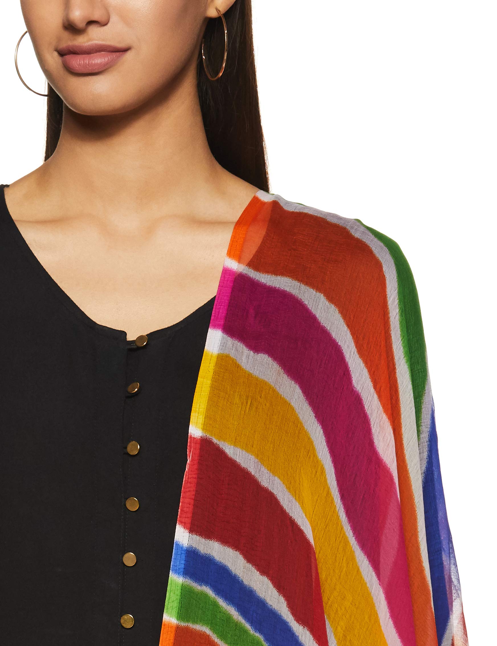 Weavers Villa Printed Polycotton Muticolored Dupatta, Scarf, Stole, 2.10 Mtrs